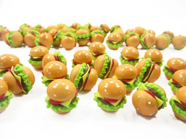 Dollhouse Miniatures Food Lot 10 Hamburger Cheese Burger Bakery Supply 13726 - Image 2