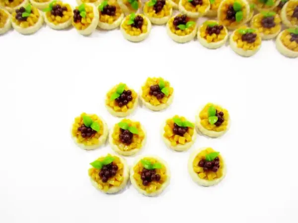 Dollhouse Miniature Lo 10 Mini Mango Blueberry Fruit Tart Cake Bakery Food 13882 - Image 2