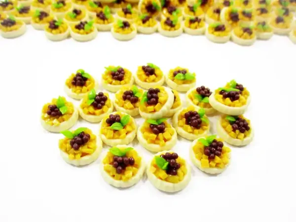 Dollhouse Miniature Lo 10 Mini Mango Blueberry Fruit Tart Cake Bakery Food 13882 - Image 4