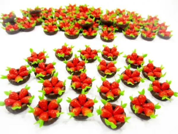 Dollhouse Miniatures Lot 10 Mini Strawberry Fruit Tart Cake Bakery Food 13883 - Image 4