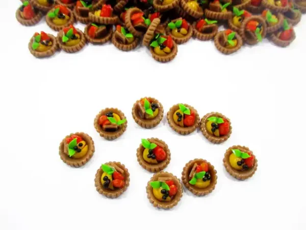 Dollhouse Miniatures Lot 10 Mini Mixed Fruit Tart Cake Bakery Food 14108 - Image 3