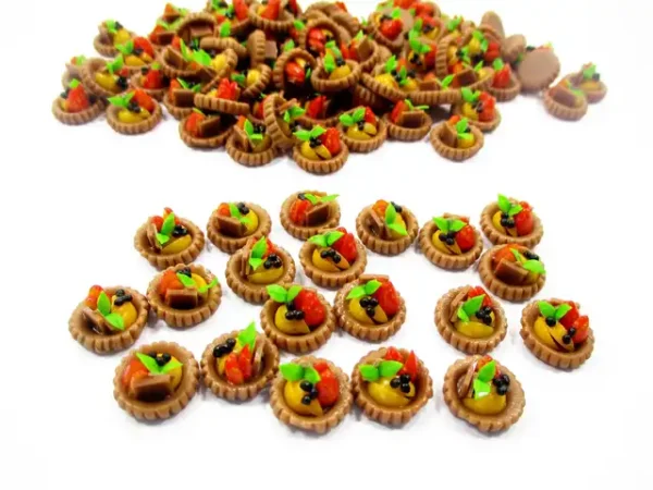 Dollhouse Miniatures Lot 10 Mini Mixed Fruit Tart Cake Bakery Food 14108 - Image 4