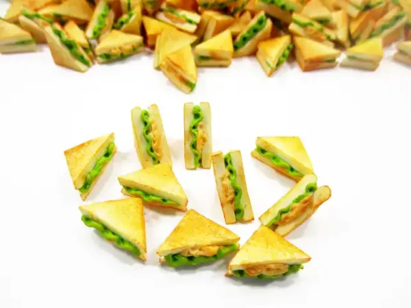 Dollhouse Food Accessories Lot Tuna Toast Sandwich Bread Miniature Food - Image 2