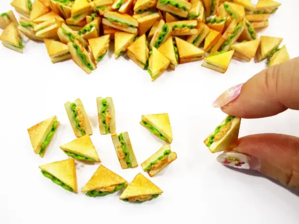Dollhouse Food Accessories Lot Tuna Toast Sandwich Bread Miniature Food - Image 5