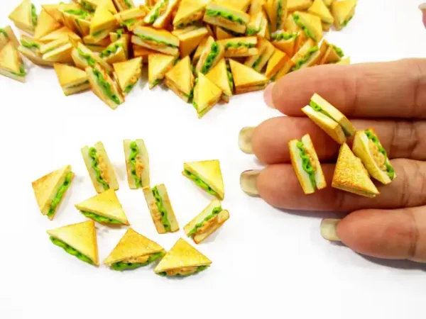 Dollhouse Food Accessories Lot Tuna Toast Sandwich Bread Miniature Food - Image 6