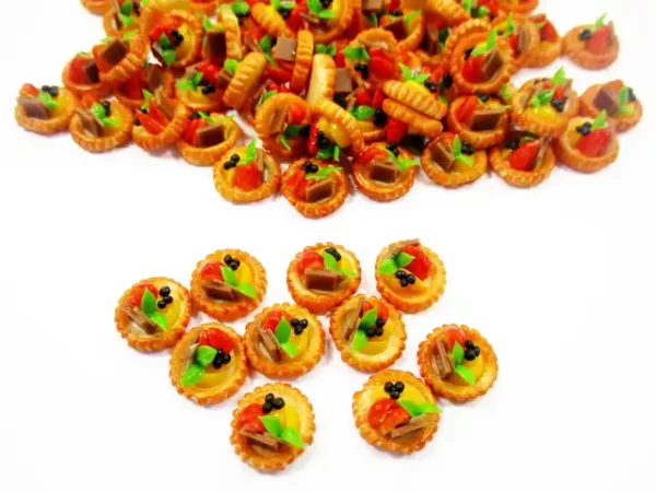 Dollhouse Miniature Food Lot 10 Mini Mixed Fruit Tart Cake Bakery Supply 15248 - Image 2