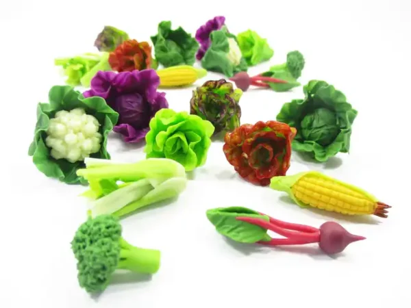 Mixed 10 Loose Corn Salad Vegetables 1:6 Dollhouse Miniature Food Supply 16650 - Image 4
