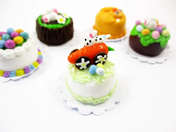 Dollhouse 5 Tiny Easter Cake 1:12 Miniature Decoration Bakery Cake Supply 16921 - Image 4