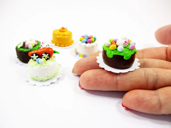 Dollhouse 5 Tiny Easter Cake 1:12 Miniature Decoration Bakery Cake Supply 16921 - Image 10