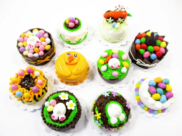 Miniature 10 Easter Cake 1:12 Dollhouse Tiny Food Cake Bakery Clay Supply 16922 - Image 2