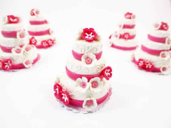 Miniature 3 Layer Wedding Cake Dollhouse Dessert Cake Anniversary Cake 16923