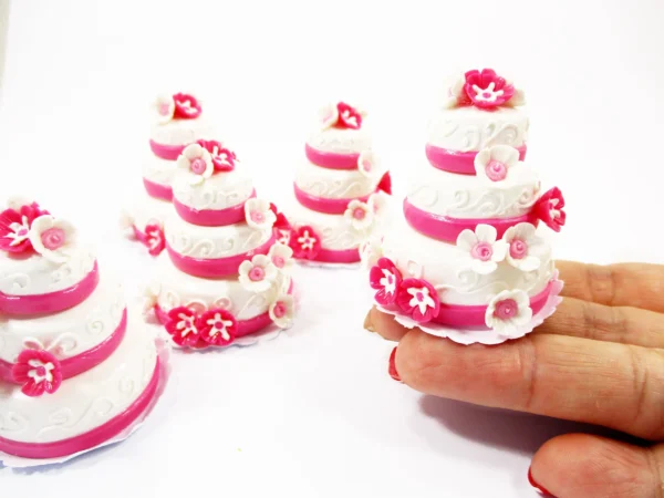 Miniature 3 Layer Wedding Cake Dollhouse Dessert Cake Anniversary Cake 16923 - Image 4
