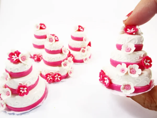 Miniature 3 Layer Wedding Cake Dollhouse Dessert Cake Anniversary Cake 16923 - Image 5
