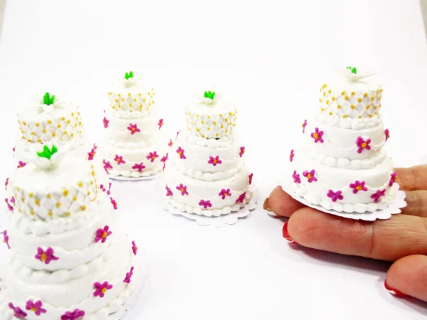 Dollhouse Wedding Cake 3 Layer Miniature Anniversary Cake 1:12 Dessert 16924 - Image 4