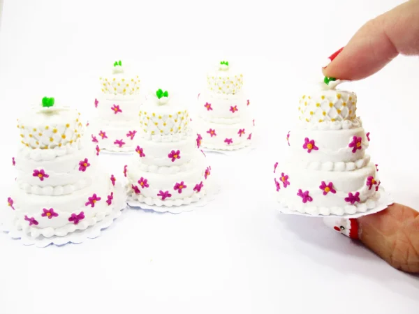 Dollhouse Wedding Cake 3 Layer Miniature Anniversary Cake 1:12 Dessert 16924 - Image 5