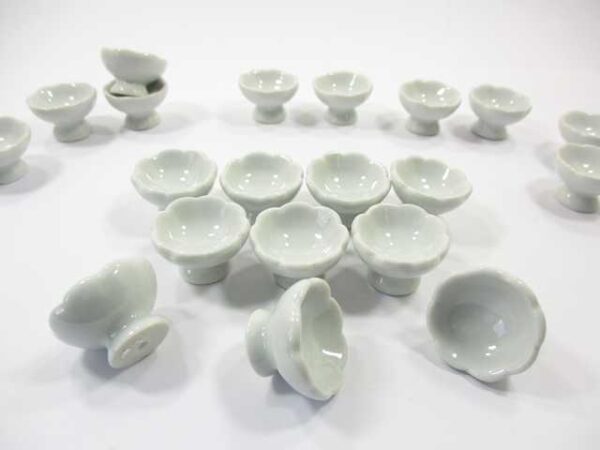 10x25 mm White Ice Cream/ Fruit Bowl Dollhouse Miniature Ceramic Deco 10077