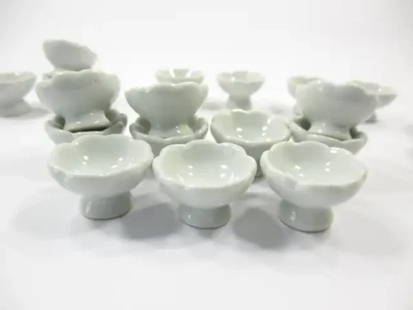 10x25 mm White Ice Cream/ Fruit Bowl Dollhouse Miniature Ceramic Deco 10077 - Image 2