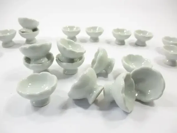 10x25 mm White Ice Cream/ Fruit Bowl Dollhouse Miniature Ceramic Deco 10077 - Image 3