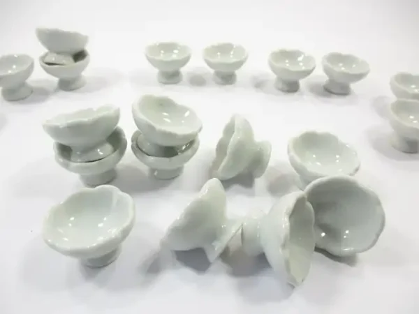 10x25 mm White Ice Cream/ Fruit Bowl Dollhouse Miniature Ceramic Deco 10077 - Image 4