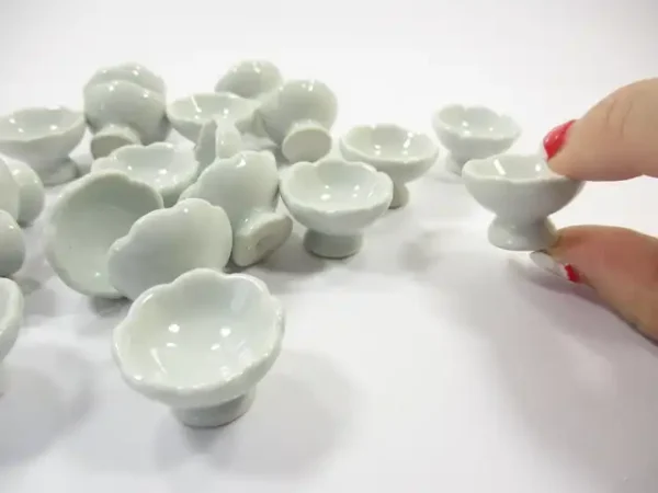 10x25 mm White Ice Cream/ Fruit Bowl Dollhouse Miniature Ceramic Deco 10077 - Image 5