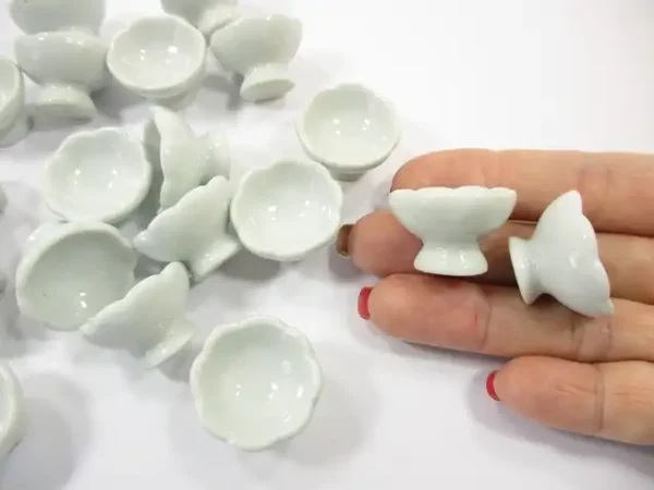 10x25 mm White Ice Cream/ Fruit Bowl Dollhouse Miniature Ceramic Deco 10077 - Image 6