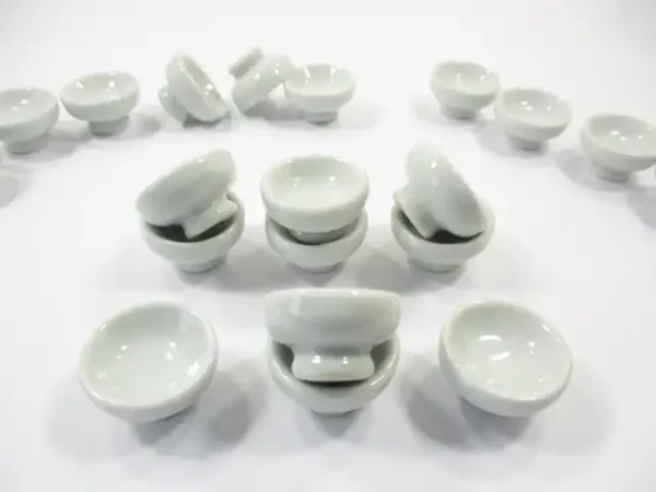 10 White Fruit Salad Ice Cream Bowls Dollhouse Miniature Ceramic Food 10082 - Image 2