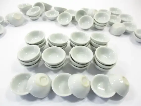 20 mm White Round Bowls Dollhouse Miniatures Ceramic Supply - Image 2