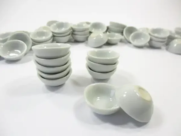 20 mm White Round Bowls Dollhouse Miniatures Ceramic Supply - Image 4