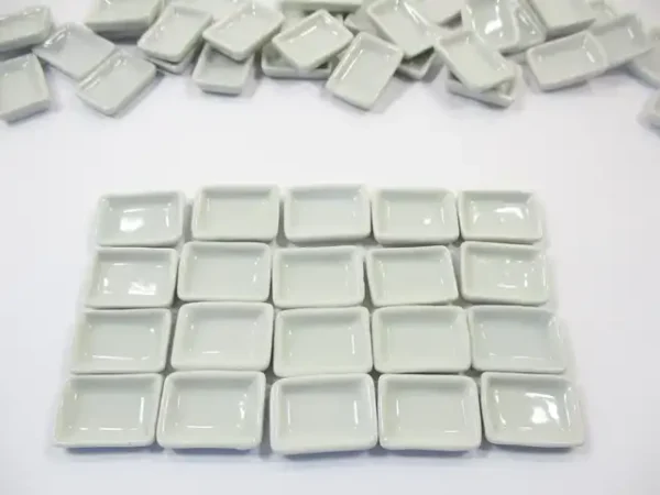 15x20mm White Rectangle Plate Dish Dollhouse Miniature Ceramic Supply - Image 2