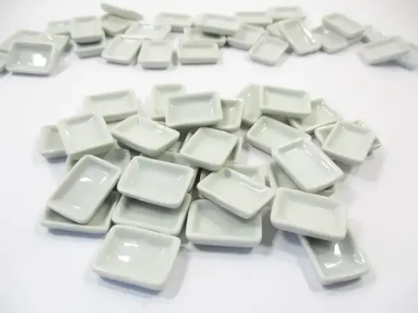 15x20mm White Rectangle Plate Dish Dollhouse Miniature Ceramic Supply - Image 3