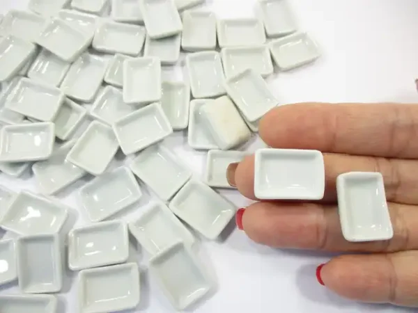15x20mm White Rectangle Plate Dish Dollhouse Miniature Ceramic Supply - Image 6