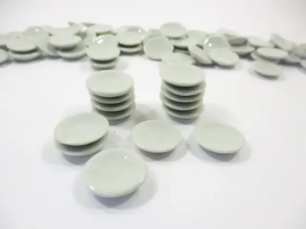 15mm White Round Plate Dish Saucer Dollhouse Miniature Ceramic Kitchen - Image 4
