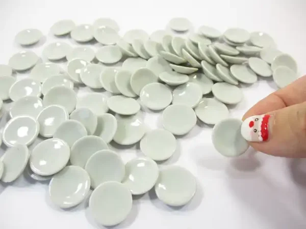 15mm White Round Plate Dish Saucer Dollhouse Miniature Ceramic Kitchen - Image 5