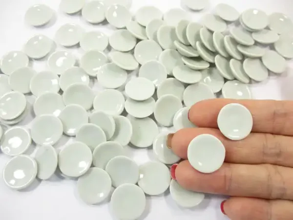 15mm White Round Plate Dish Saucer Dollhouse Miniature Ceramic Kitchen - Image 6