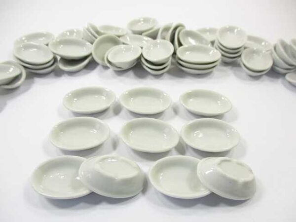 25 mm White Oval Soup Bowl Dolls House Miniature Ceramic Supply