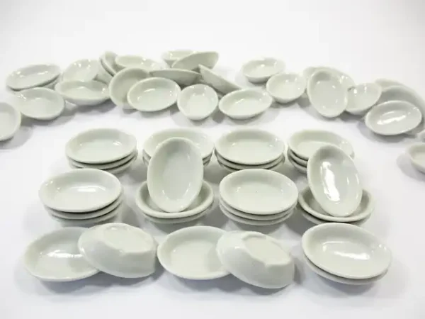 25 mm White Oval Soup Bowl Dolls House Miniature Ceramic Supply - Image 2