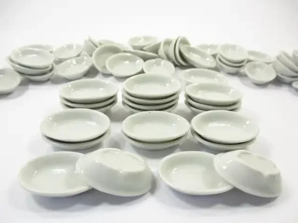 25 mm White Oval Soup Bowl Dolls House Miniature Ceramic Supply - Image 3
