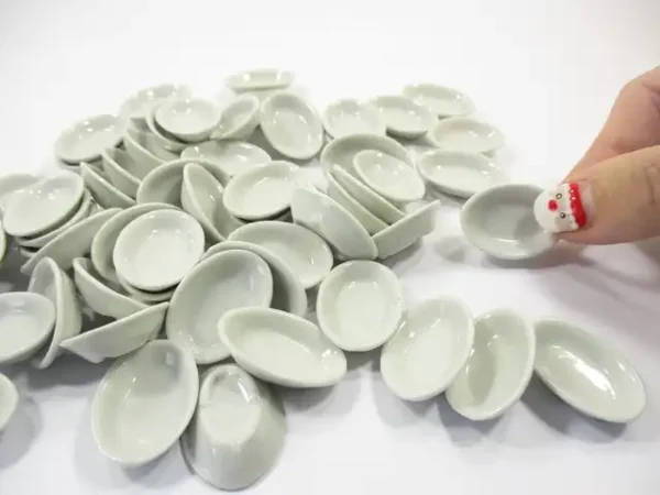 25 mm White Oval Soup Bowl Dolls House Miniature Ceramic Supply - Image 5