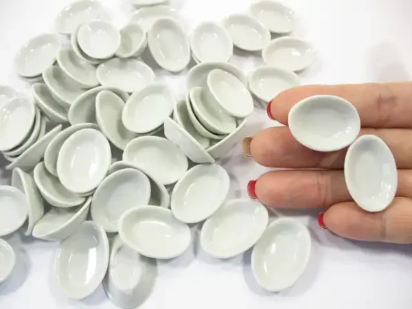 25 mm White Oval Soup Bowl Dolls House Miniature Ceramic Supply - Image 6