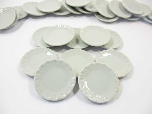 35mm White Plate Dish 1:6 Supply Dollhouse Miniature Kitchen Ceramic