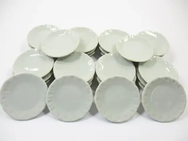 35mm White Plate Dish 1:6 Supply Dollhouse Miniature Kitchen Ceramic - Image 2