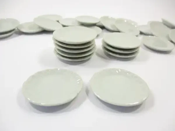 35mm White Plate Dish 1:6 Supply Dollhouse Miniature Kitchen Ceramic - Image 4