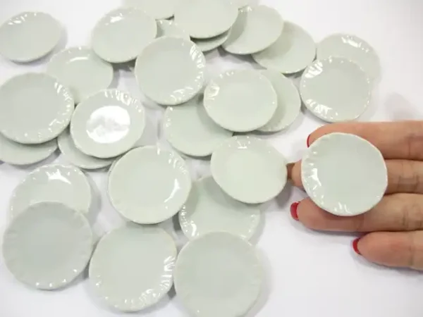 35mm White Plate Dish 1:6 Supply Dollhouse Miniature Kitchen Ceramic - Image 6