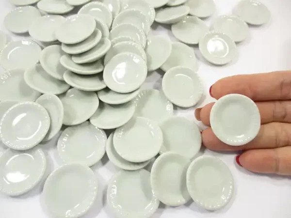 30mm White Plates Dishes Dollhouse Miniatures Ceramic Kitchen Supply - Image 6