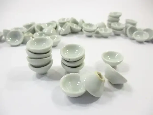 15 mm White Round Bowls Dollhouse Miniatures Ceramic Supply Food - Image 4
