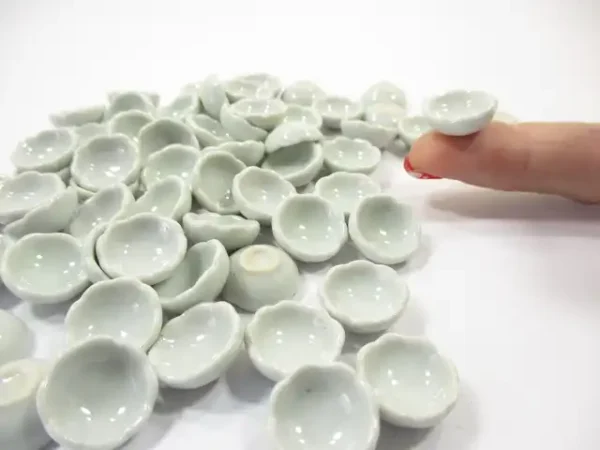 15 mm Dolls House Miniature Ceramic White Scallop Bowl China Kitchen - Image 6