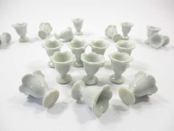 10x15 mm White Ceramic Ice Cream Cups Dollhouse Miniatures Supply 12440