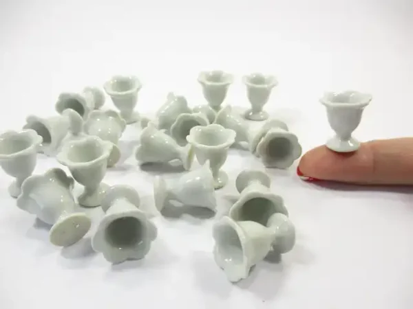 10x15 mm White Ceramic Ice Cream Cups Dollhouse Miniatures Supply 12440 - Image 4