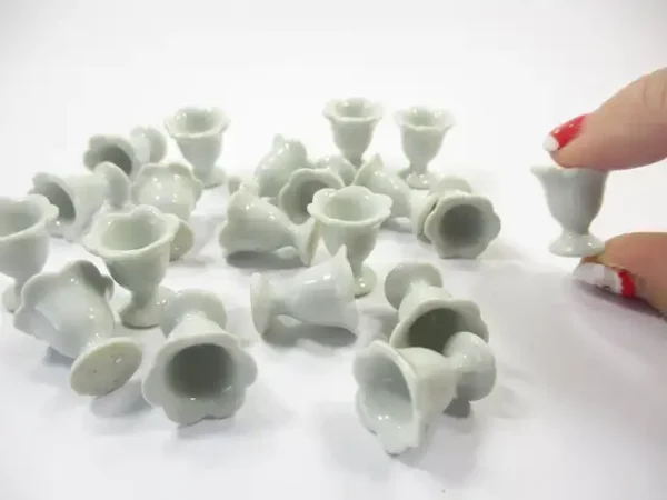 10x15 mm White Ceramic Ice Cream Cups Dollhouse Miniatures Supply 12440 - Image 5