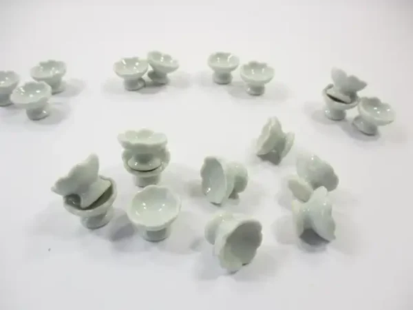 10x15 mm Mini White Ceramic Ice Cream Cups Dollhouse Miniature Supply 12441 - Image 3